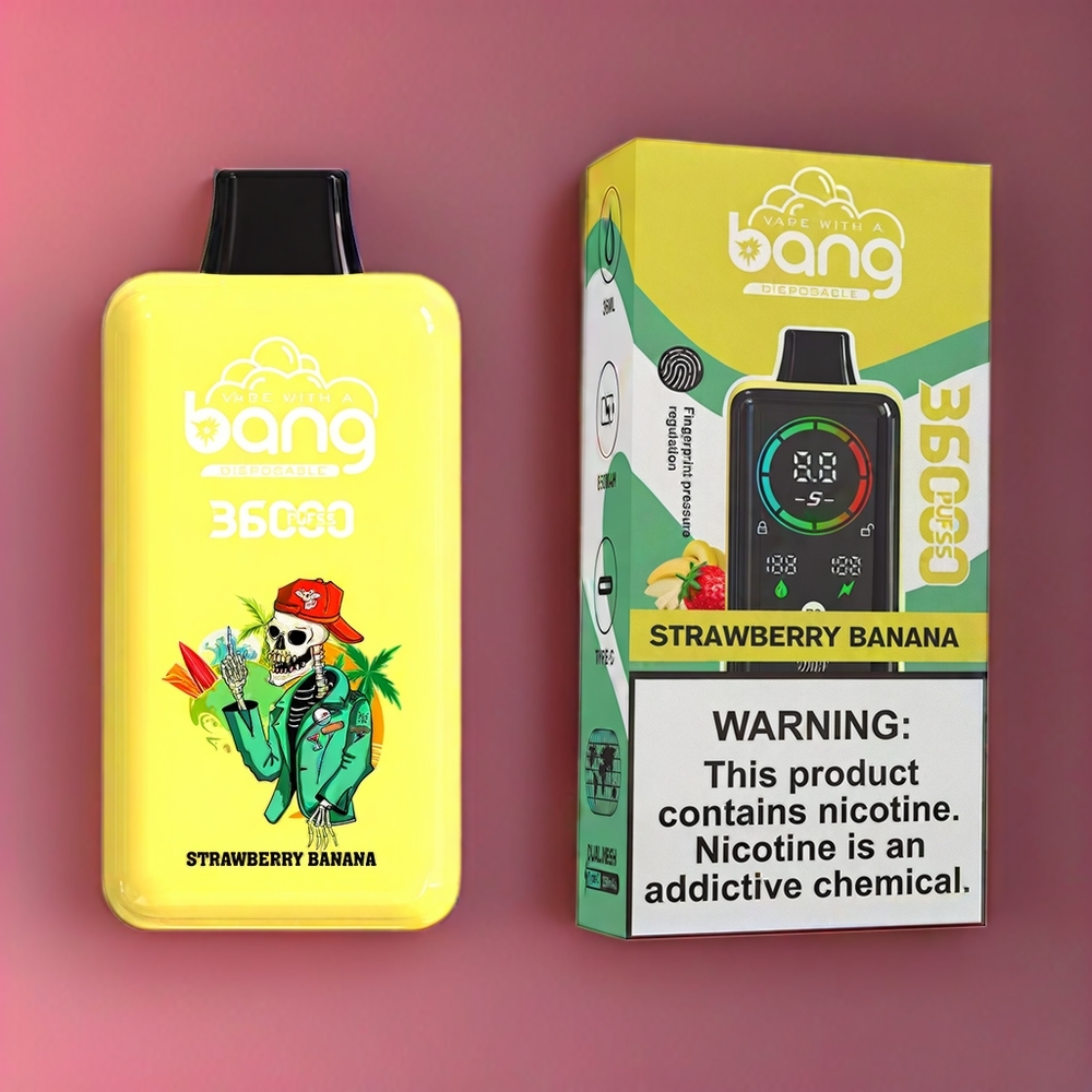 Bang 36000 Power Einweg-Vape Erdbeer Banane - 36ml, 36000 Züge, 850mAh, Schweiz Großhandel