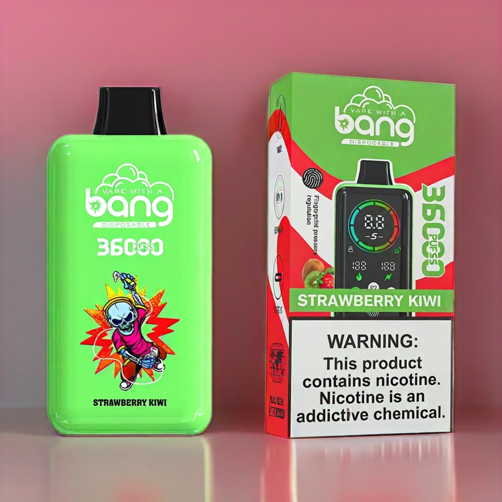 Bang 36000 Power Einweg-Vape Erdbeer-Kiwi Schweiz Großhandel – 36ml, 36000 Züge, 850mAh