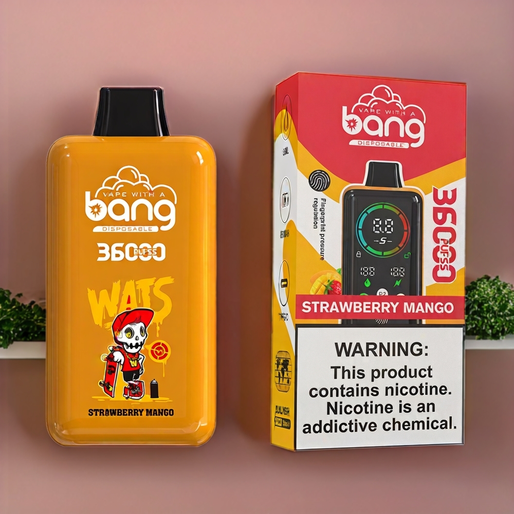 Bang 36000 Power Einweg-Vape Erdbeer Mango – 36ml, 36000 Züge, 850mAh, Schweiz Großhandel