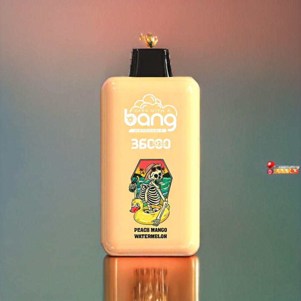 Bang 36000 Power Einweg-Vape Pfirsich Mango Wassermelone – 36ml, 36000 Züge, 850mAh, Schweiz Großhandel