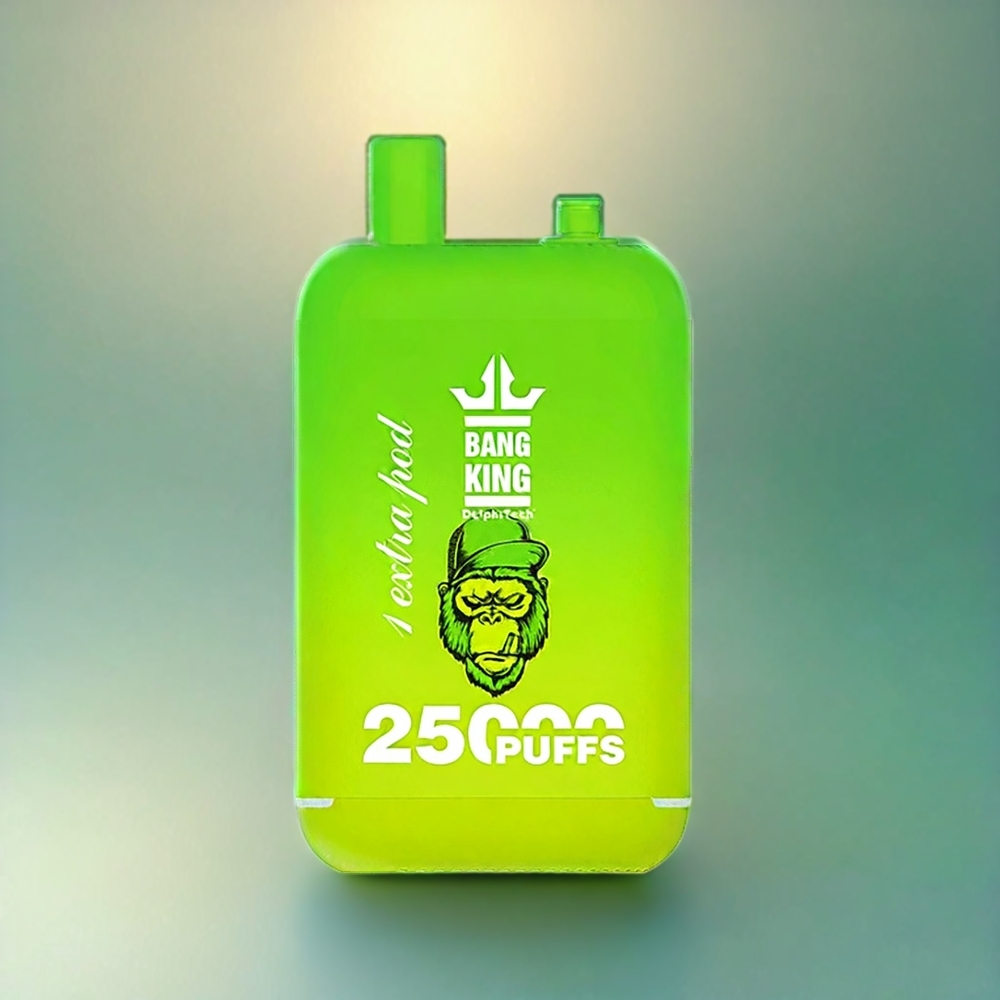 Bang King 25000 Puffs Schweiz Großhandel – 46ml, 650 mAh, Dual Pod System, Sour Apple Ice Geschmack
