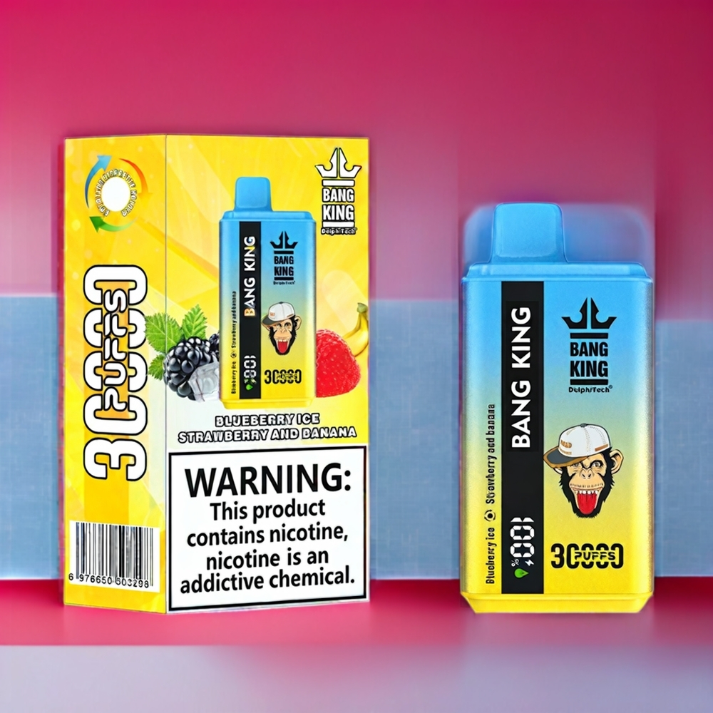 Bang King 30000 Puffs Einweg-Vape Blaubeer-Eis Erdbeer-Banane – 36ml, 550mAh, Dual Coil, Type-C, Schweiz großhandel