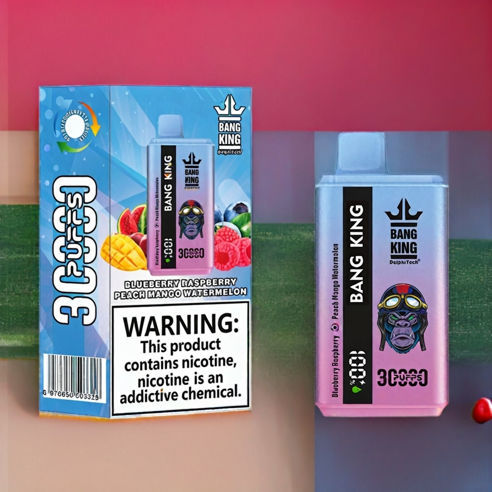 Bang King 30000 Puffs Einweg-Vape Blaubeere Himbeere Pfirsich Mango Wassermelone – 30.000 Züge, 36ml, 550mAh, Schweiz Großhandel