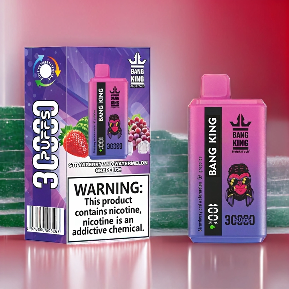 Bang King 30000 Puffs Einweg-Vape Erdbeer und Wassermelone Traube Eis - 30.000 Züge, 36ml, 550mAh, Schweiz großhandel