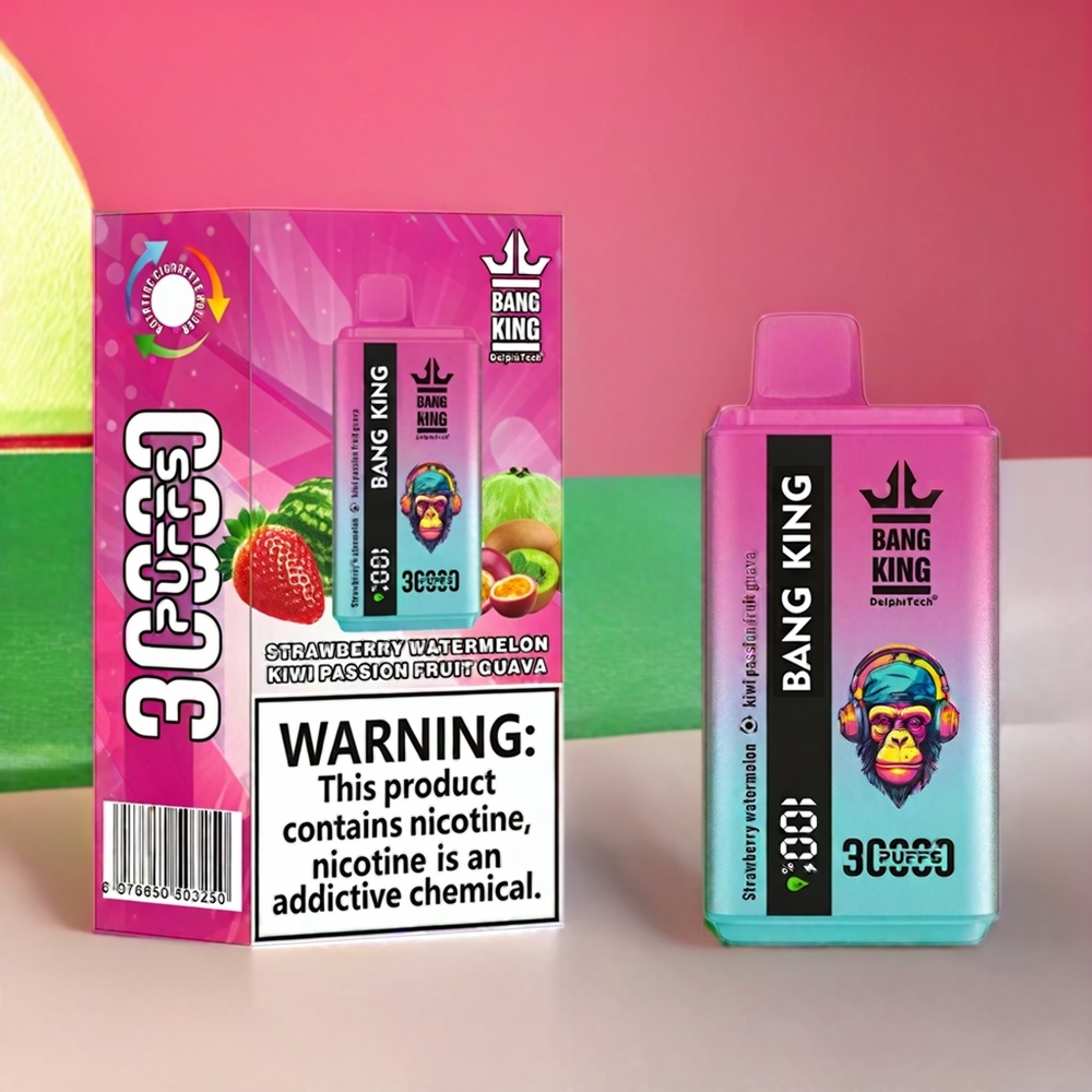 Bang King 30000 Puffs Einweg-Vape Erdbeere Wassermelone Kiwi Passionsfrucht Guave – 30.000 Züge, 36ml, 550mAh, Schweiz Großhandel
