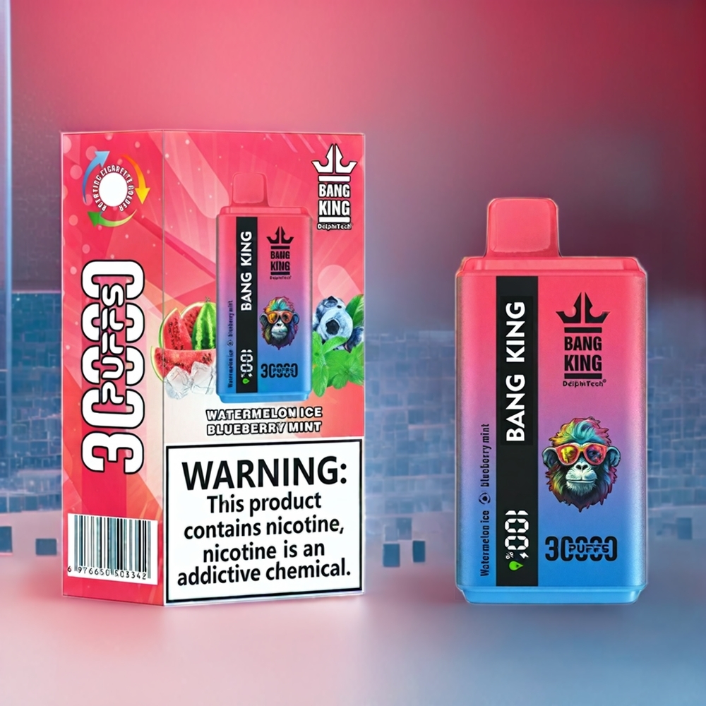 Bang King 30000 Puffs Einweg-Vape Wassermelone-Eis Blaubeer-Minze – 30.000 Züge, 36ml, Typ-C, Schweiz Großhandel