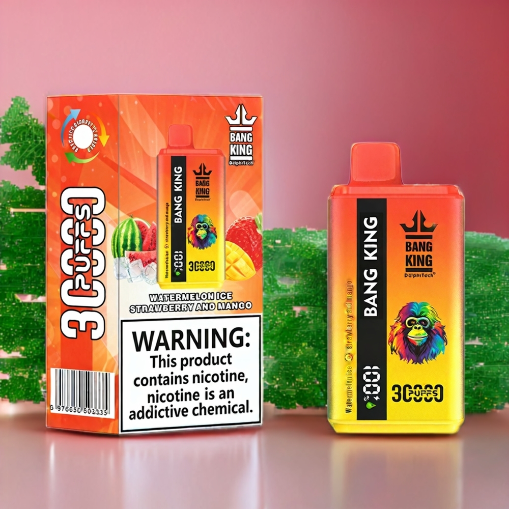 Bang King 30000 Puffs Einweg-Vape Wassermelone-Eis, Erdbeere & Mango – 36ml, 550mAh, 1.2 Mesh Dual Coil, Schweiz großhandel