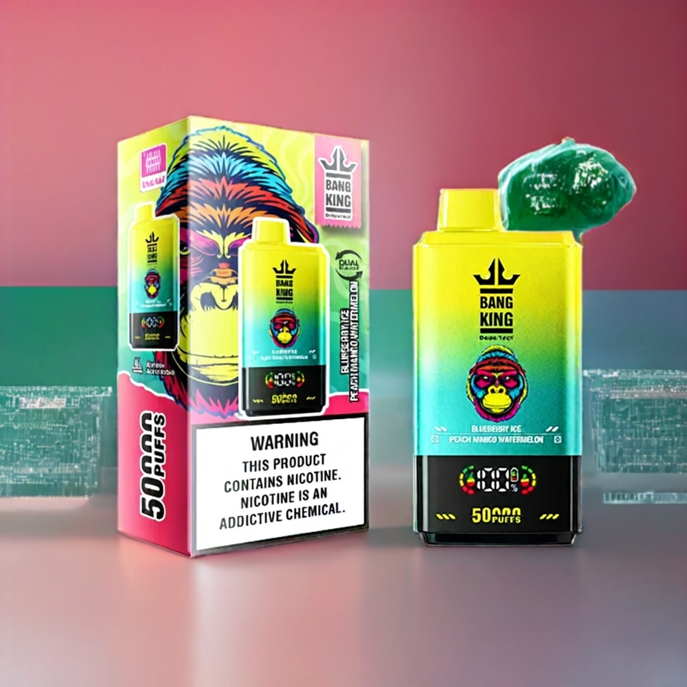 Bang King 50000 Einweg-Vape Blaubeer-Eis Pfirsich Mango Wassermelone - 50000 Züge, 50ml, 850mAh, Schweiz Großhandel