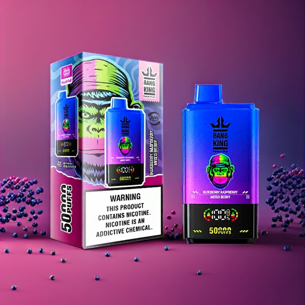 Bang King 50000 Einweg-Vape Blaubeere Himbeere Mixed Berry - 50000 Züge, 50ml, 850mAh, Schweiz großhandel