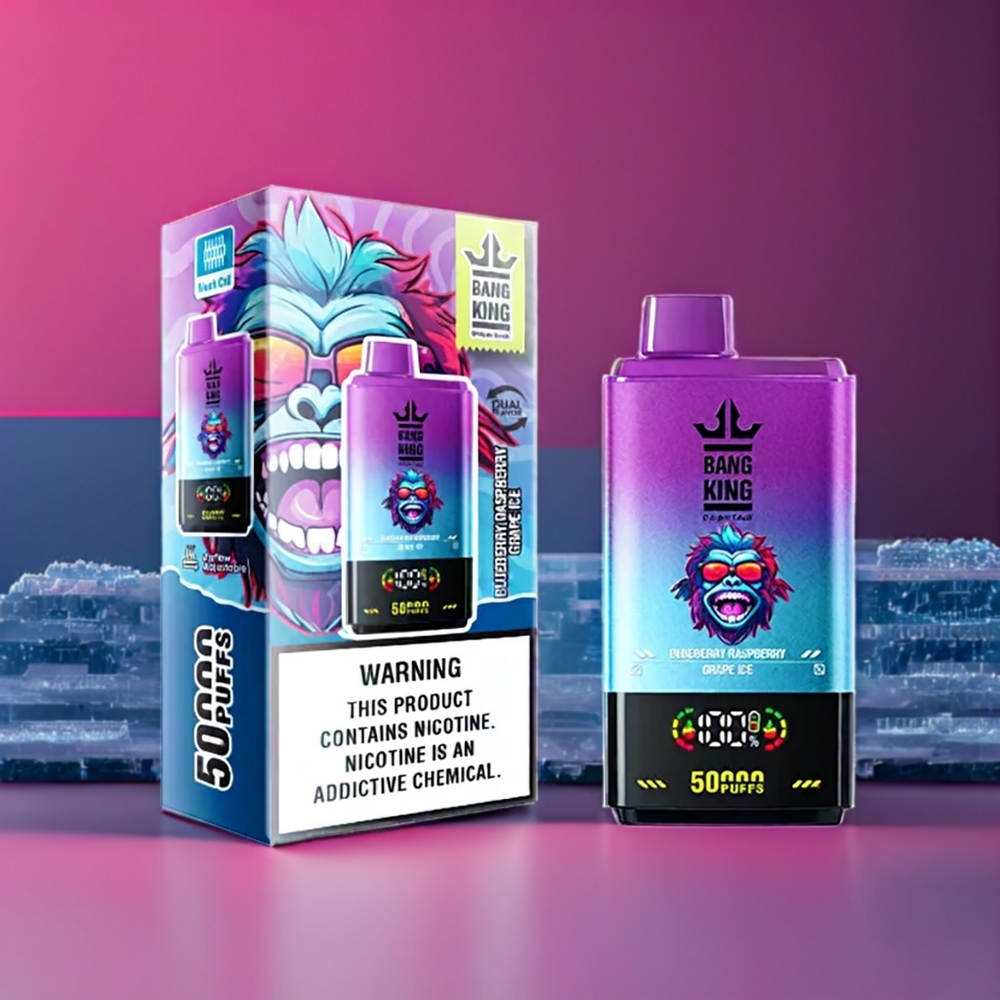 Bang King 50000 Einweg-Vape Blaubeere Himbeere Traube Eis - 50000 Züge, 50ml, 850mAh, Schweiz Großhandel
