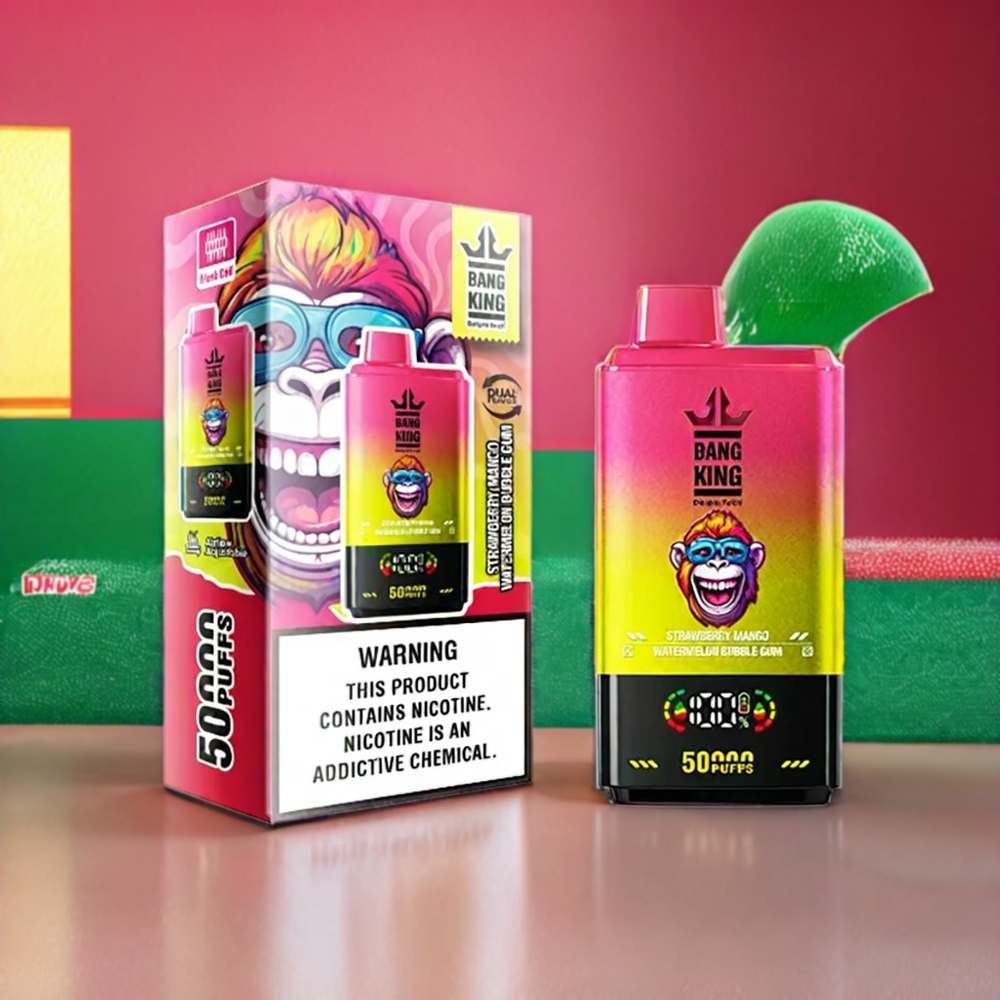 Bang King 50000 Einweg-Vape Erdbeer Mango Wassermelone Bubble Gum - 50000 Züge, 50ml, 850mAh, Schweiz Großhandel