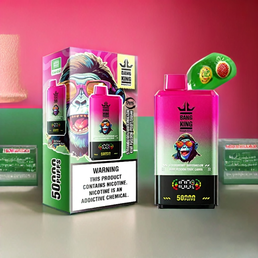 Bang King 50000 Einweg-Vape Erdbeer Wassermelone Kiwi Passionsfrucht Guave - 50000 Züge, 50ml, 850mAh, Schweiz Großhandel