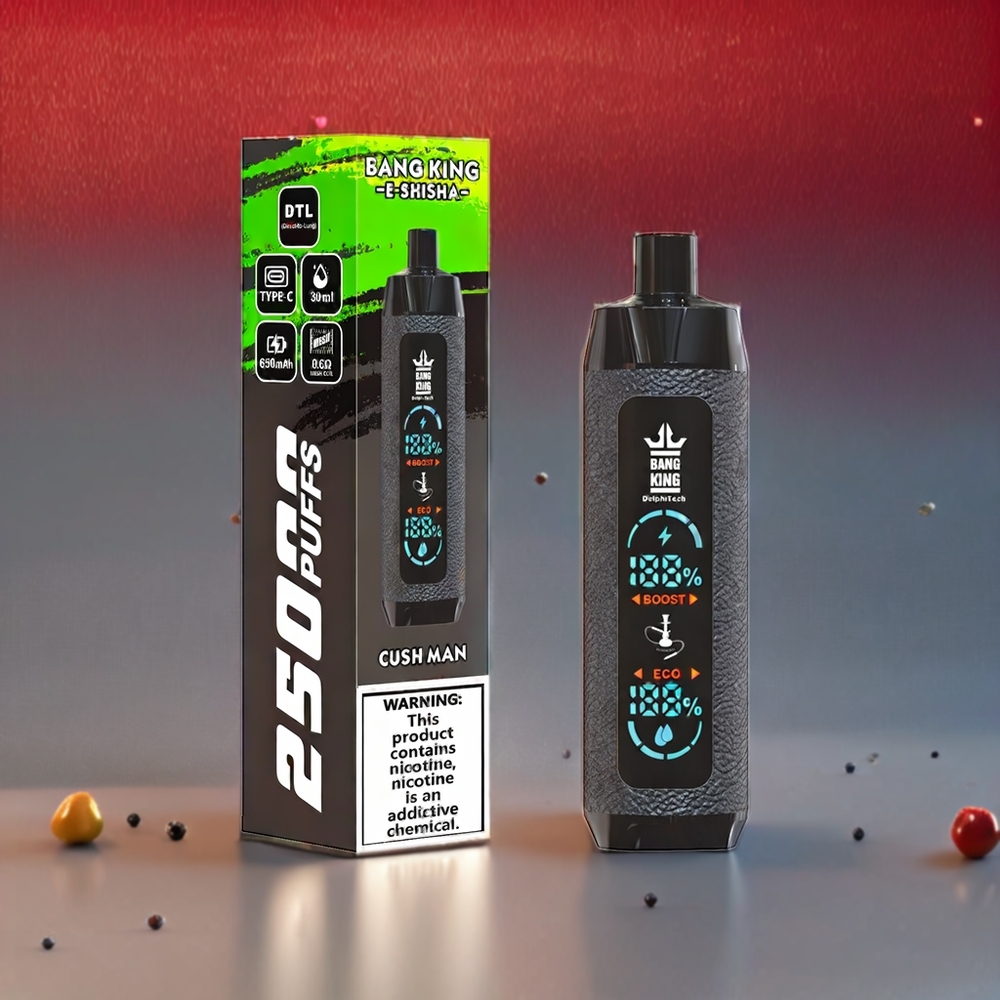 Bang King Shisha 25000 Puffs Einweg-Vape Cush Man - 30ml, 650 mAh, Typ-C, Schweiz Großhandel