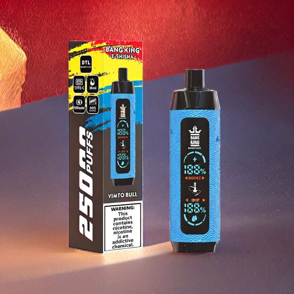 Bang King Shisha 25000 Puffs Einweg-Vape Vimto Bull - 30ml, 650 mAh, Typ-C Ladung, Schweiz Großhandel