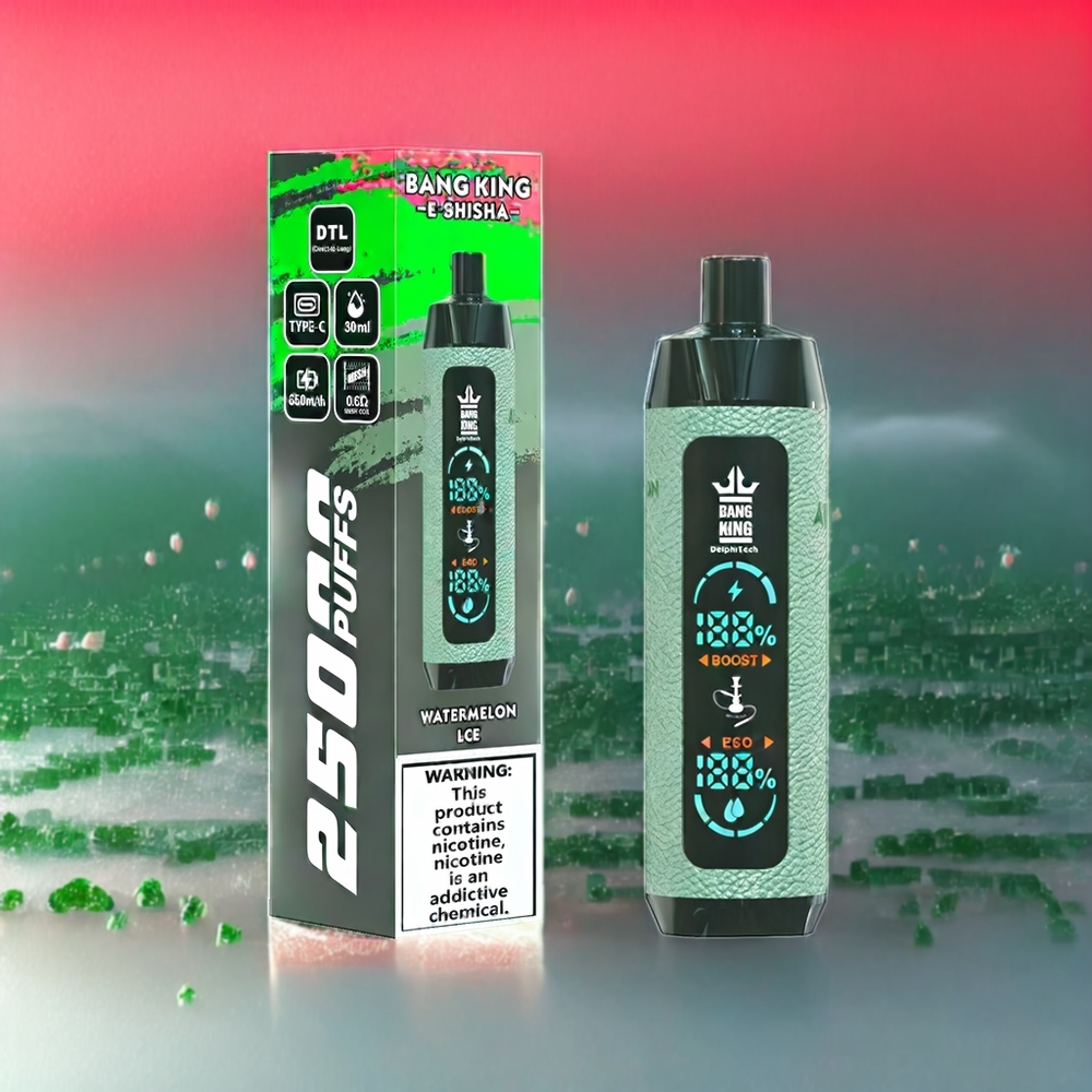 Bang King Shisha 25000 Puffs Einweg-Vape Wassermelone Eis – 30ml, 650 mAh, Type-C – Schweiz Großhandel