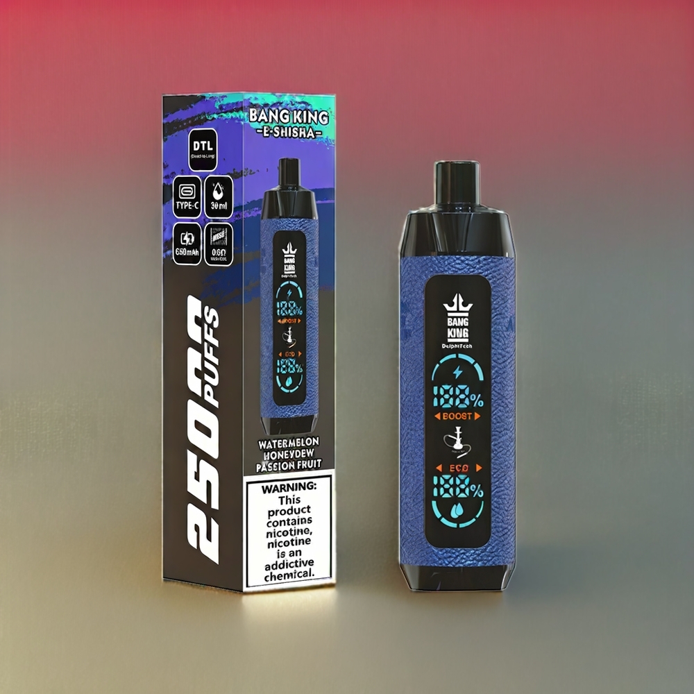 Bang King Shisha 25000 Puffs Einweg-Vape Wassermelone Honigmelone Passionsfrucht – 30ml, 650 mAh, Typ-C, Schweiz großhandel
