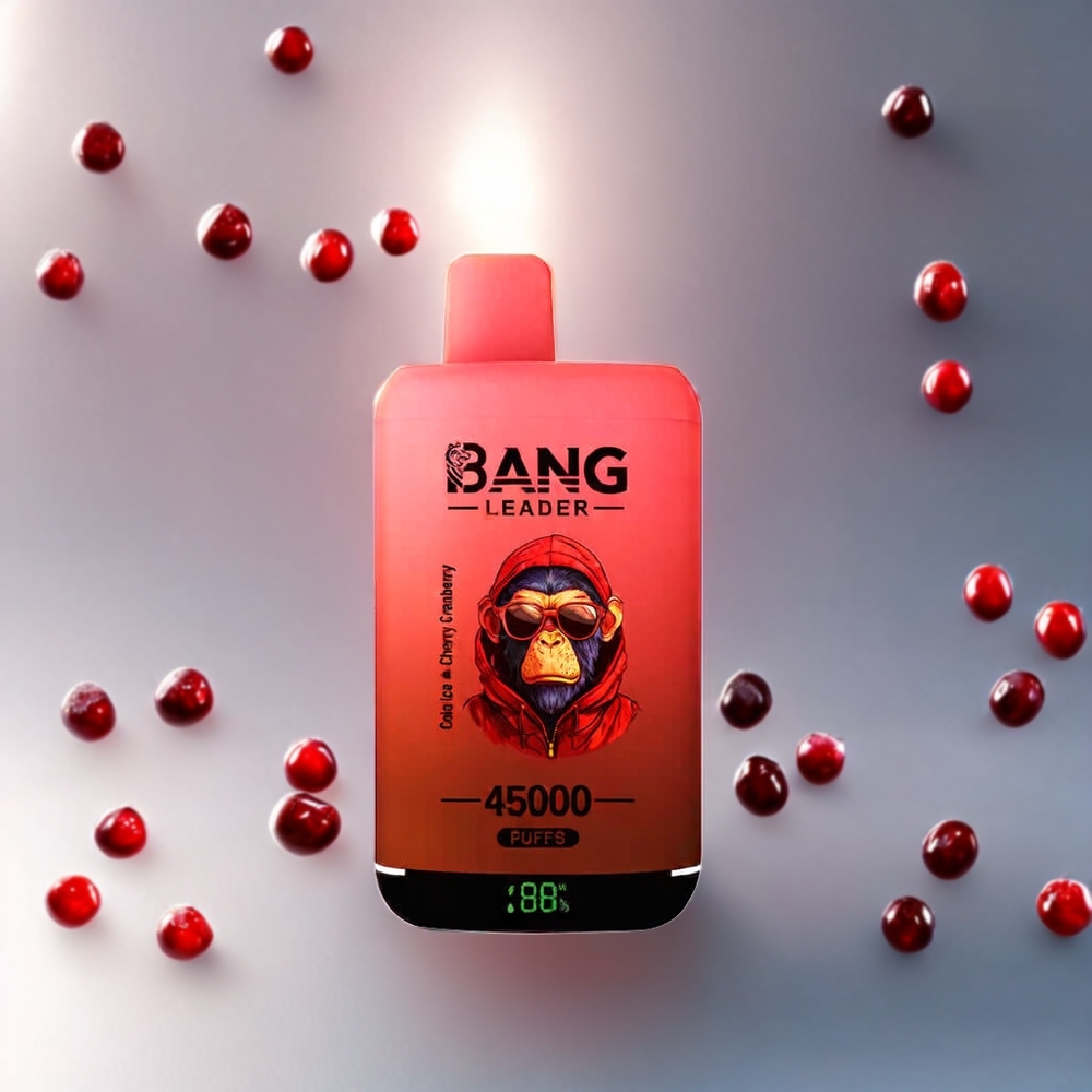 Bang Leader 45000 Puffs Einweg-Vape Cola-Eis-Kirsche-Cranberry, 0%/2%/3%/5% Nikotin, Smart Screen Display, Typ-C USB, Schweiz Großhandel