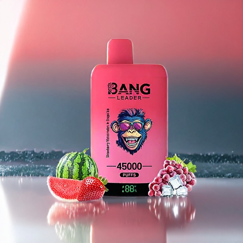 Bang Leader 45000 Puffs Einweg-Vape Erdbeer Wassermelone Traube Eis – 0-5% Nikotin, Smart Screen Display, Typ-C USB, Schweiz Großhandel