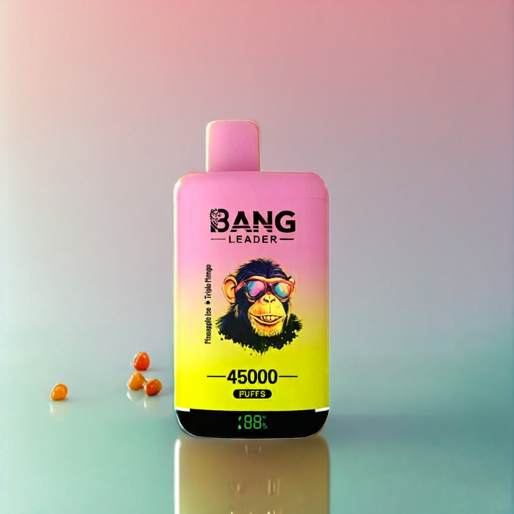 Bang Leader 45000 Puffs Einweg-Vape Pineapple Ice Triple Mango, 0%-5% Nikotin, 45000 Züge, Smart Screen Display, Type-C USB, Dual Geschmack – Schweiz Großhandel