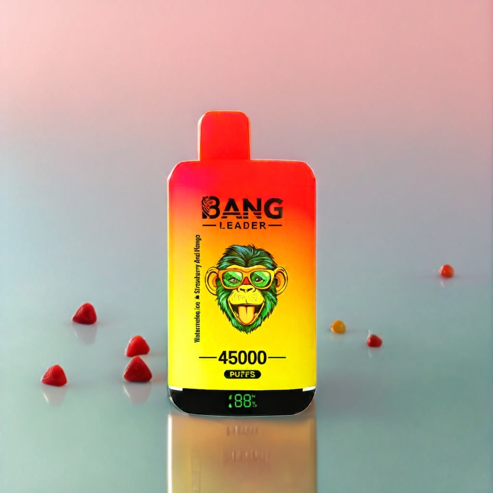 Bang Leader 45000 Puffs Einweg-Vape Wassermelone-Eis Erdbeer-Mango, 0%/2%/3%/5% Nikotin, Smart Screen Display, Type-C USB, Schweiz Großhandel
