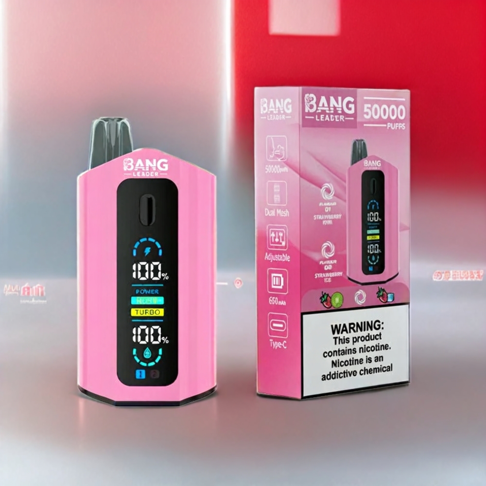 Bang Leader 50000 Puffs Einweg-Vape Erdbeer-Kiwi Erdbeer-Eis – 50000 Züge, 36ml E-Liquid, 13400mAh, Schweiz Großhandel