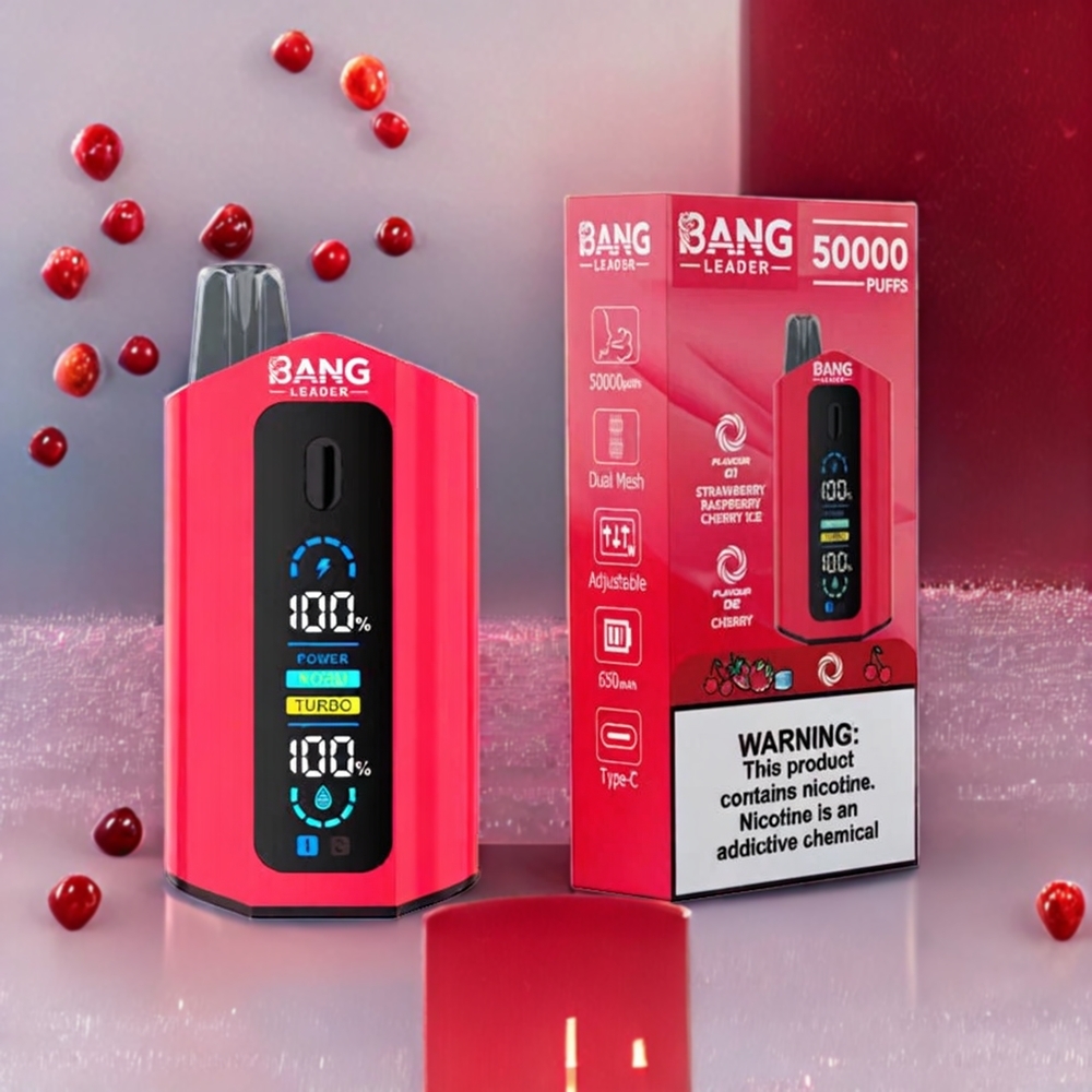 Bang Leader 50000 Puffs Einweg-Vape Erdbeere Himbeere Kirsche Eis – 50000 Puffs, 13400mAh, 36ml, Schweiz Großhandel