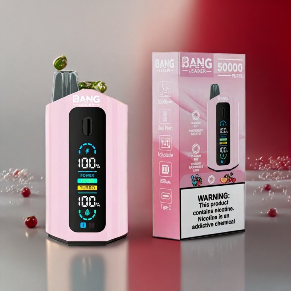 Bang Leader 50000 Puffs Einweg-Vape Himbeer Mojito Kirsche-Himbeer-Limette – 50000 Puffs, 13400mAh, 36ml, Schweiz Großhandel