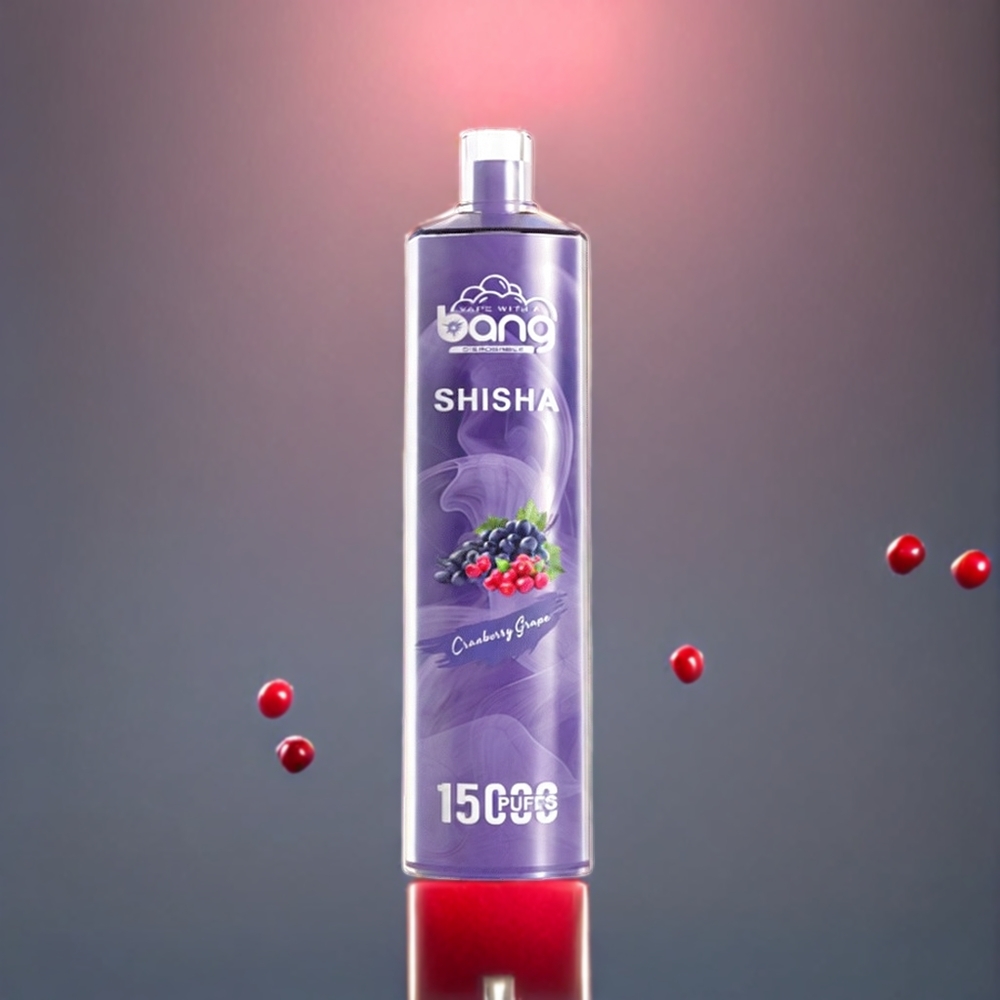 Bang Shisha 15000 Puffs Einweg-Vape Cranberry Grape Schweiz Großhandel – 23ml E-Liquid, Typ-C-Ladung, 600mAh Akku
