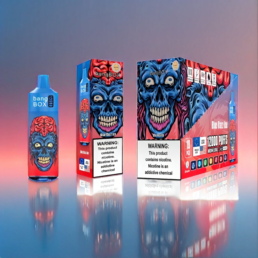 Bang Box 12000 Puffs Vape Blau-Razz-Eis Schweiz Großhandel mit 23ML Liquid & 650mAh Akku