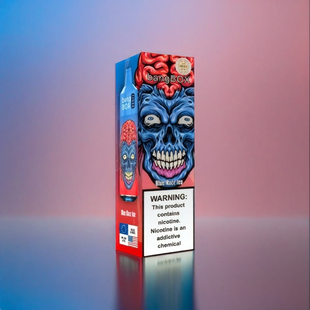 Bang Box 12000 Puffs Vape Blau-Razz-Eis Schweiz Großhandel mit 23ML Liquid & 650mAh Akku