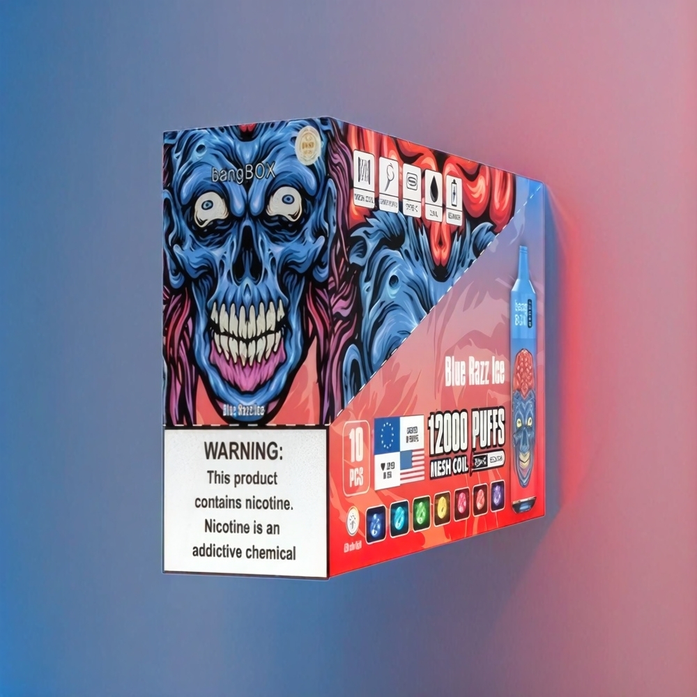 Bang Box 12000 Puffs Vape Blau-Razz-Eis Schweiz Großhandel mit 23ML Liquid & 650mAh Akku