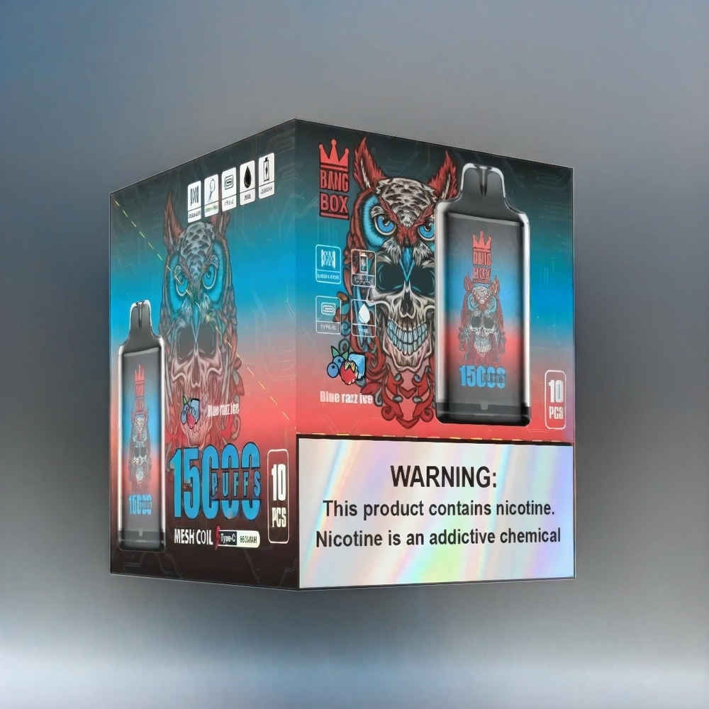 Bang Box 15000 Puffs Vape Blue Razz Ice 23ml 5% 650mAh Schweiz Großhandel