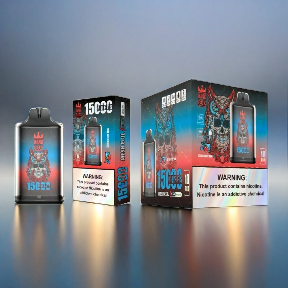 Bang Box 15000 Puffs Vape Blue Razz Ice 23ml 5% 650mAh Schweiz Großhandel