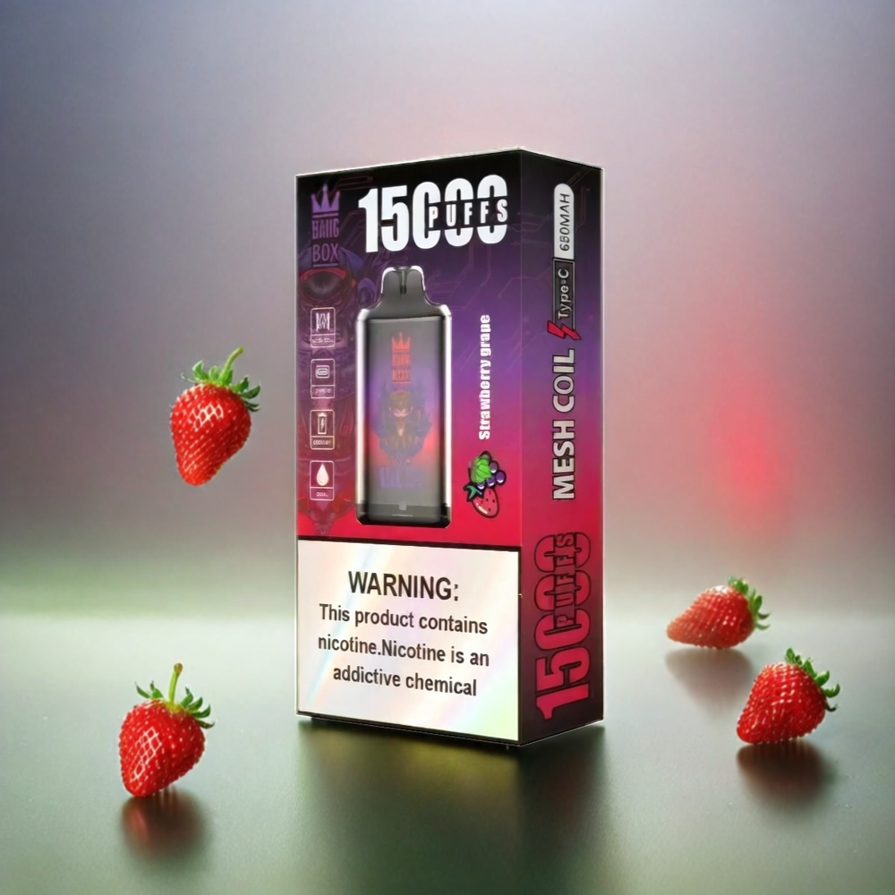 Bang Box 15000 Puffs Vape Erdbeer Traube mit 23ml E-Liquid, 5% Nikotin, 650mAh – Schweiz Großhandel