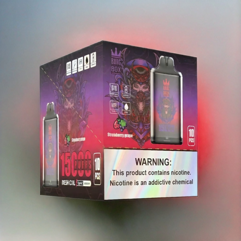 Bang Box 15000 Puffs Vape Erdbeer Traube mit 23ml E-Liquid, 5% Nikotin, 650mAh – Schweiz Großhandel