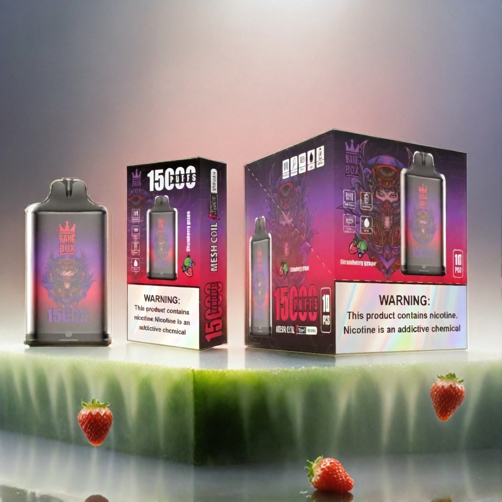 Bang Box 15000 Puffs Vape Erdbeer Traube mit 23ml E-Liquid, 5% Nikotin, 650mAh – Schweiz Großhandel