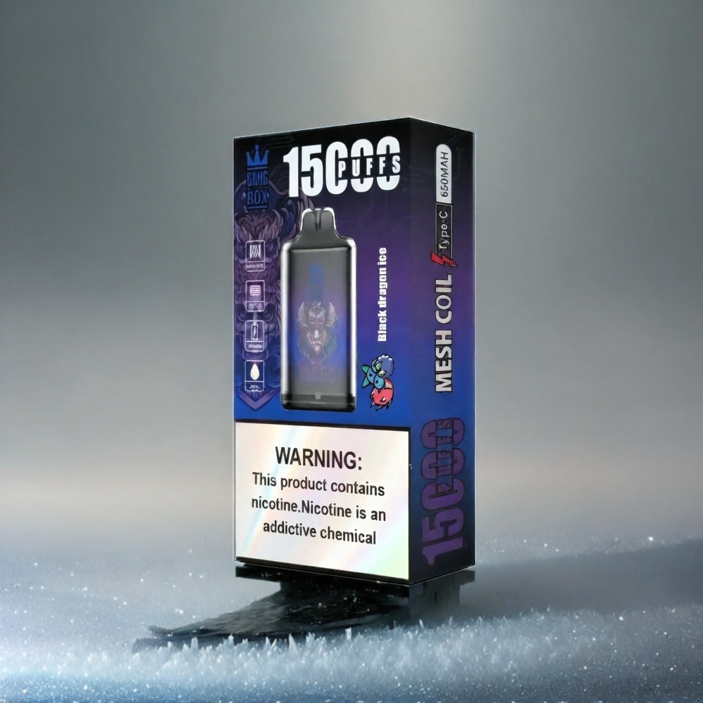 Bang Box 15000 Puffs Vape Schwarzer Drachen Eis 23ml 5% 650mAh Schweiz Großhandel