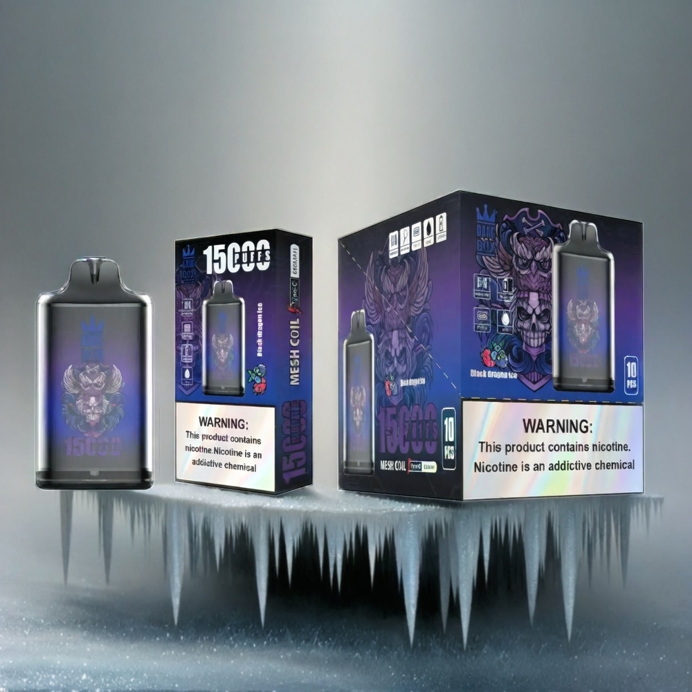 Bang Box 15000 Puffs Vape Schwarzer Drachen Eis 23ml 5% 650mAh Schweiz Großhandel