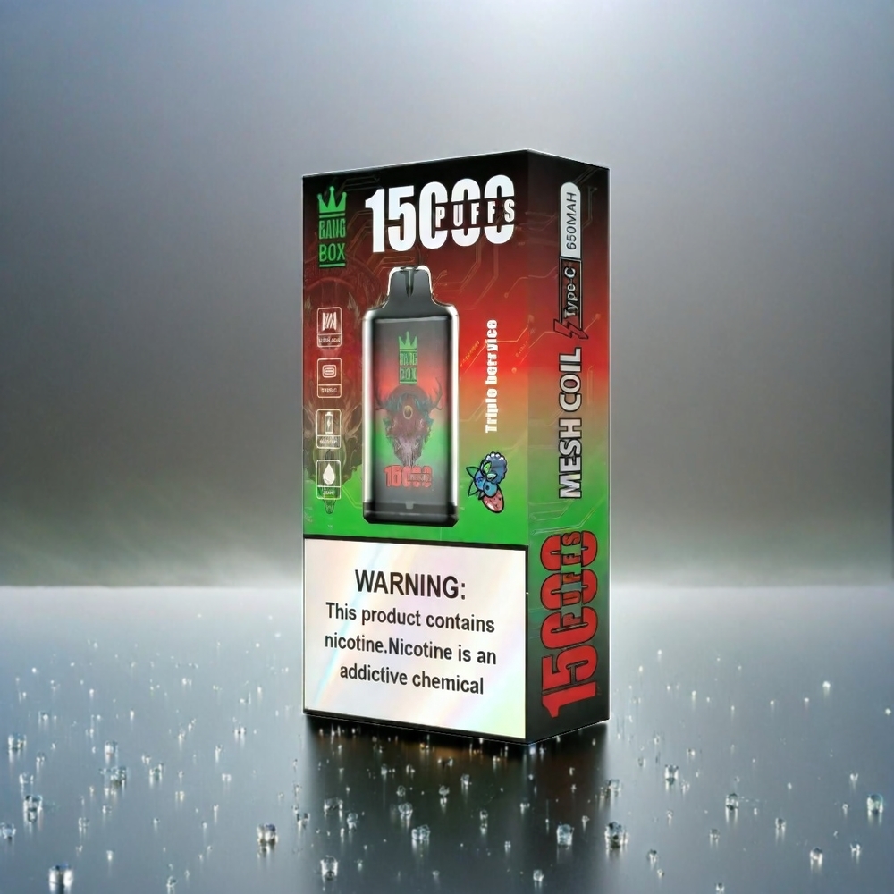 Bang Box 15000 Puffs Vape Triple Berry Ice Schweiz Großhandel – 23ml E-Liquid, 650mAh, Typ-C, 10 Stück/Box