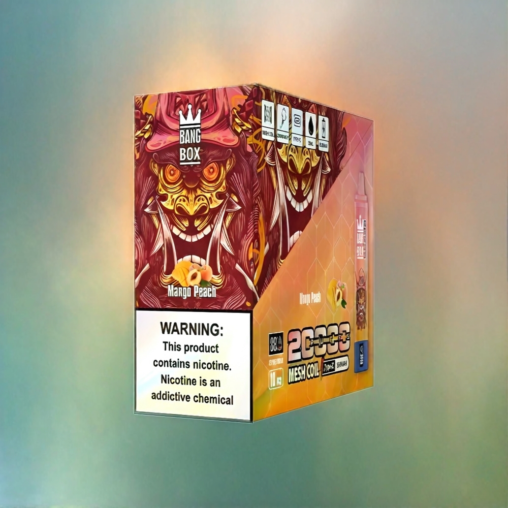 Bang Box 20000 Puffs Mango-Pfirsich Schweiz Großhandel mit 5% Nikotin, 35ml E-Liquid, 200 Stück pro Karton