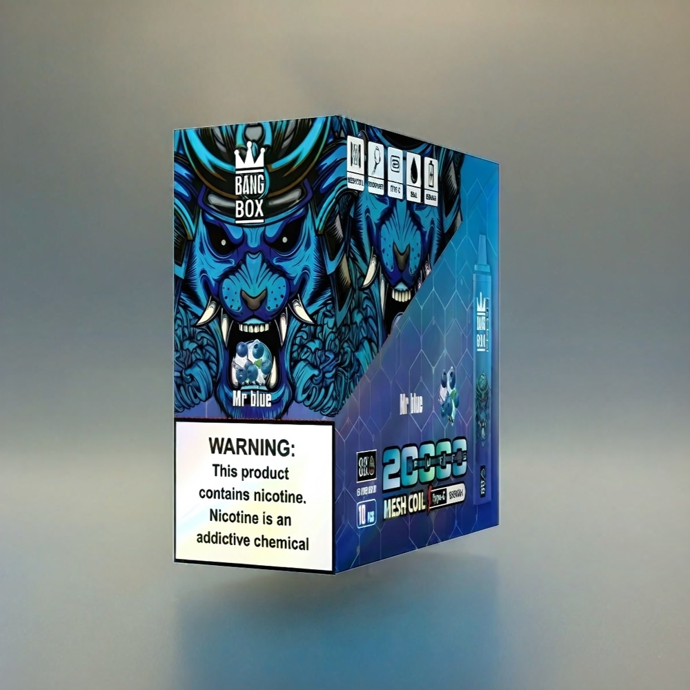 Bang Box 20000 Puffs Schweiz Großhandel – 0%-5% Nikotin, 35ml E-Liquid, 12 Geschmacksrichtungen, Mr Blue