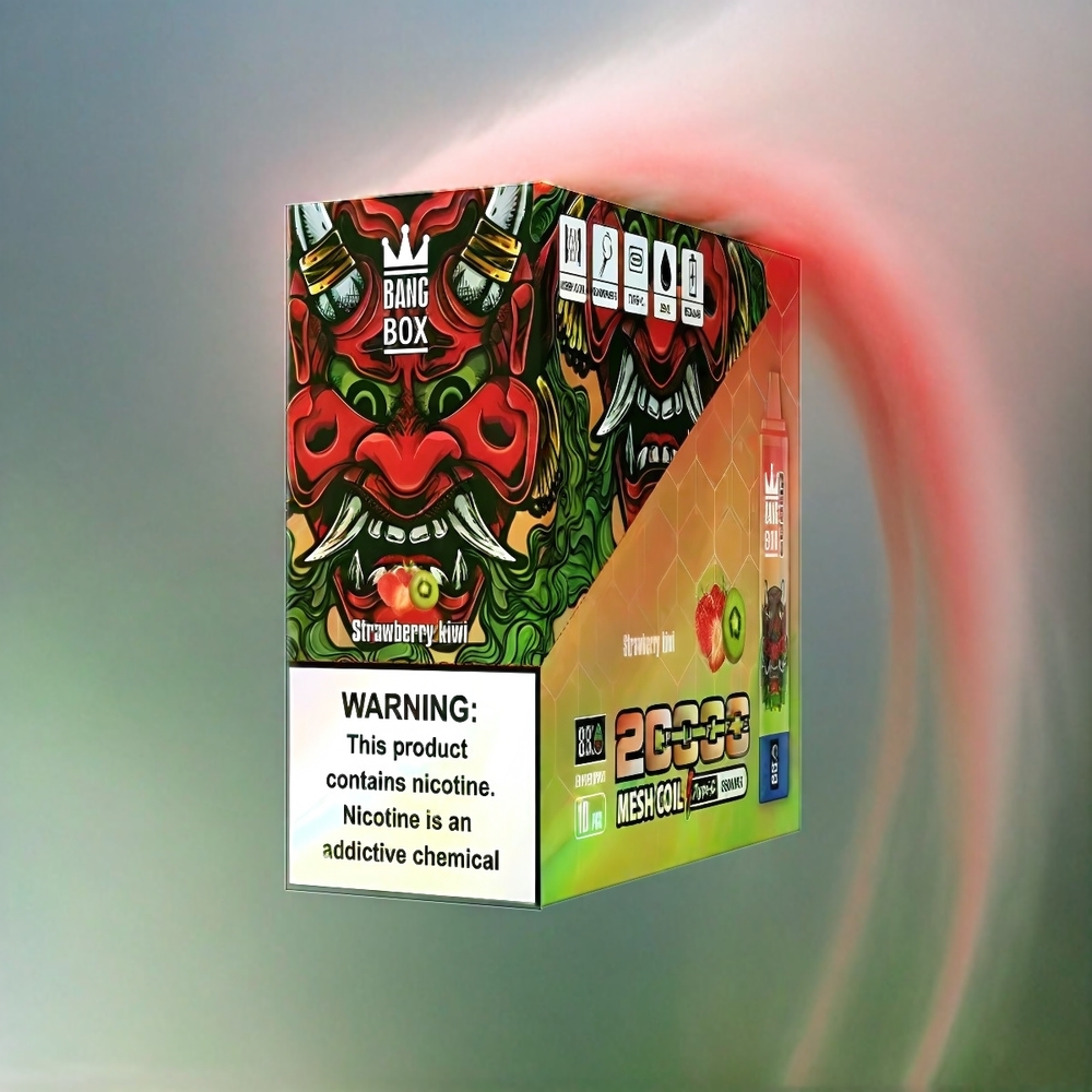 Bang Box 20000 Puffs Schweiz Großhandel mit 5% Nikotin, 35ml E-Liquid und Mesh Coil – Erdbeer-Kiwi