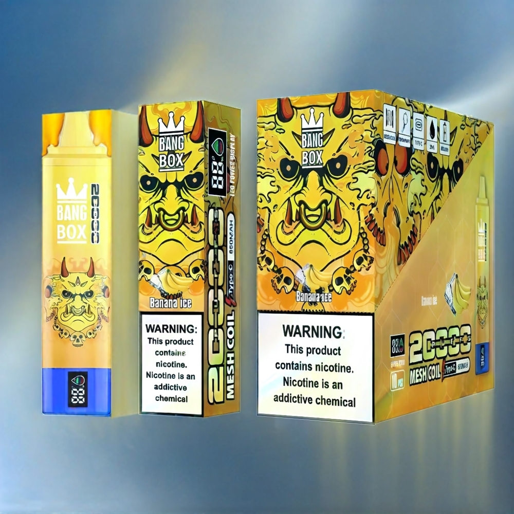 Bang Box 20000 Puffs Vape Bananen-Eis Schweiz Großhandel 35ml 850mAh Mesh Coil