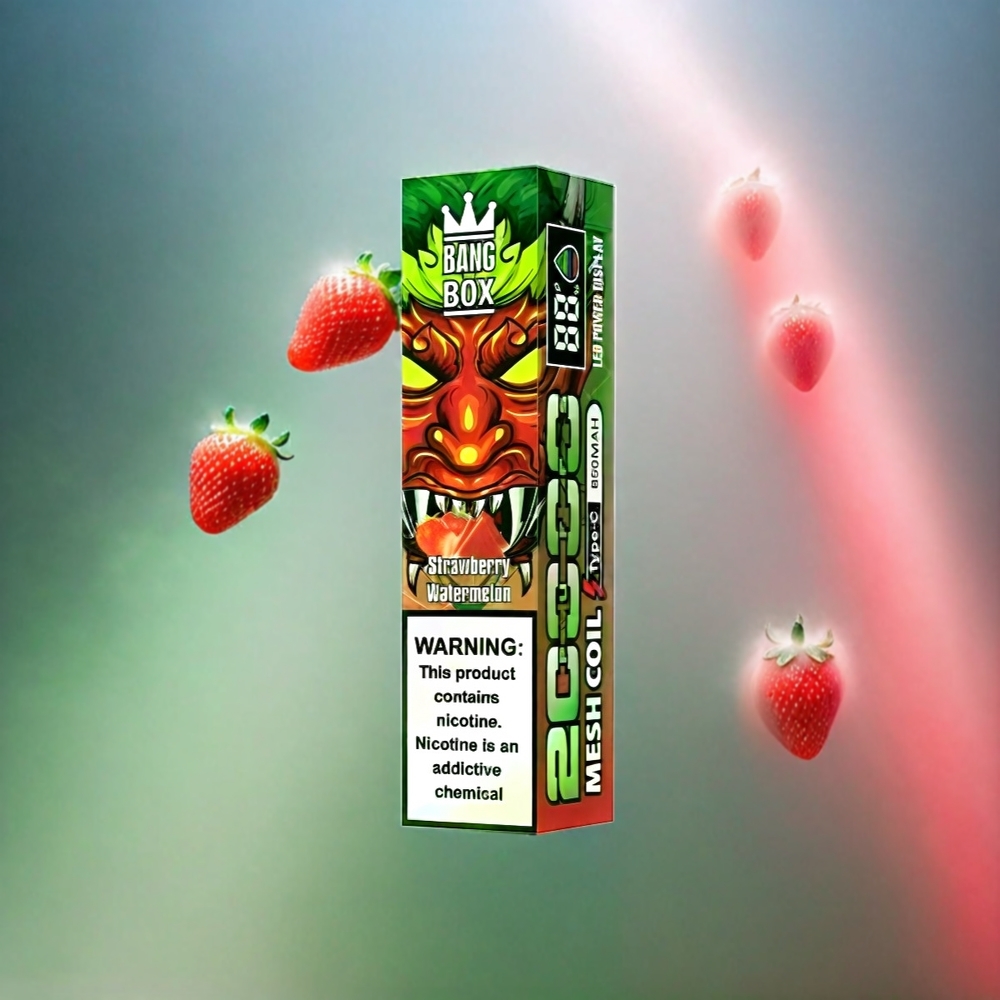Bang Box 20000 Puffs Vape Erdbeer-Wassermelone Schweiz Großhandel mit 5% Nikotin, 35ml E-Liquid und Mesh Coil