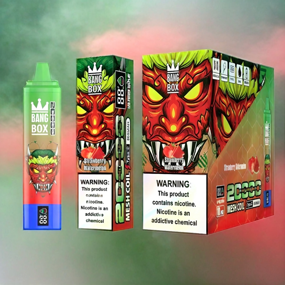 Bang Box 20000 Puffs Vape Erdbeer-Wassermelone Schweiz Großhandel mit 5% Nikotin, 35ml E-Liquid und Mesh Coil
