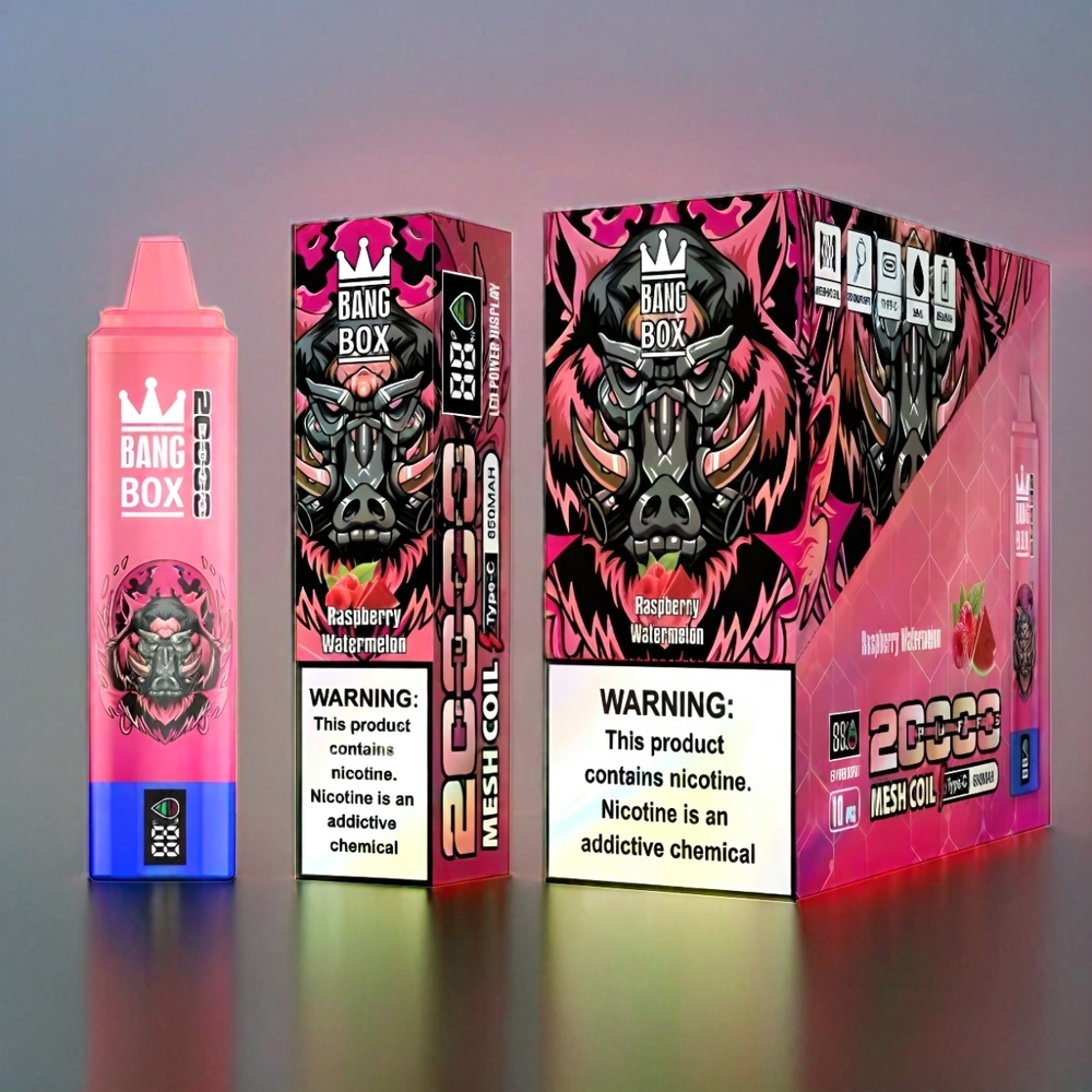 Bang Box 20000 Puffs Vape Himbeer Wassermelone 5% Nikotin 35ml E-Liquid 850mah Schweiz Großhandel