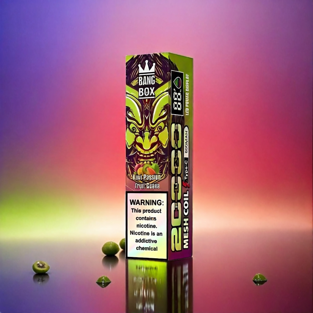 Bang Box 20000 Puffs Vape Kiwi Passionfruit Guava (0%-5% Nikotin, 20000 Züge, 35ml E-Liquid) Schweiz Großhandel