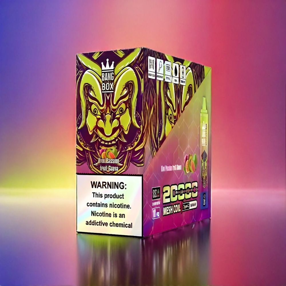 Bang Box 20000 Puffs Vape Kiwi Passionfruit Guava (0%-5% Nikotin, 20000 Züge, 35ml E-Liquid) Schweiz Großhandel