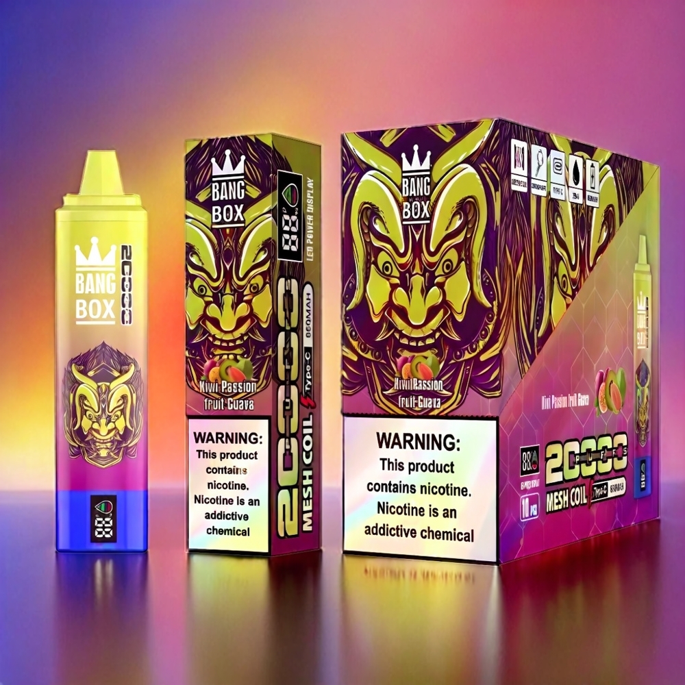 Bang Box 20000 Puffs Vape Kiwi Passionfruit Guava (0%-5% Nikotin, 20000 Züge, 35ml E-Liquid) Schweiz Großhandel