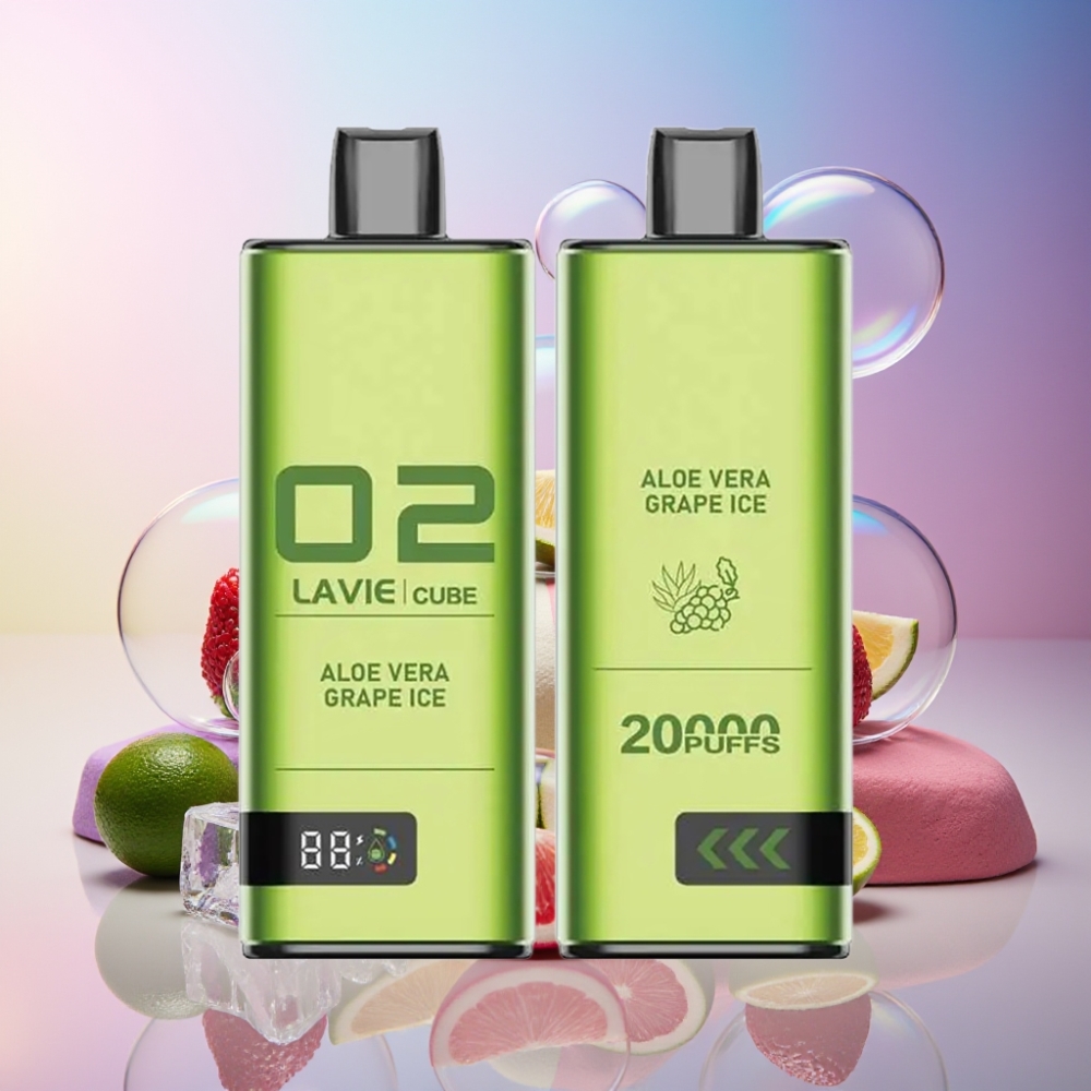 Lavie Cube 20000 Puffs Einweg-Vape Aloe Vera Trauben Eis – 28ML, 2%/5% Salz Nikotin, Schweiz Großhandel